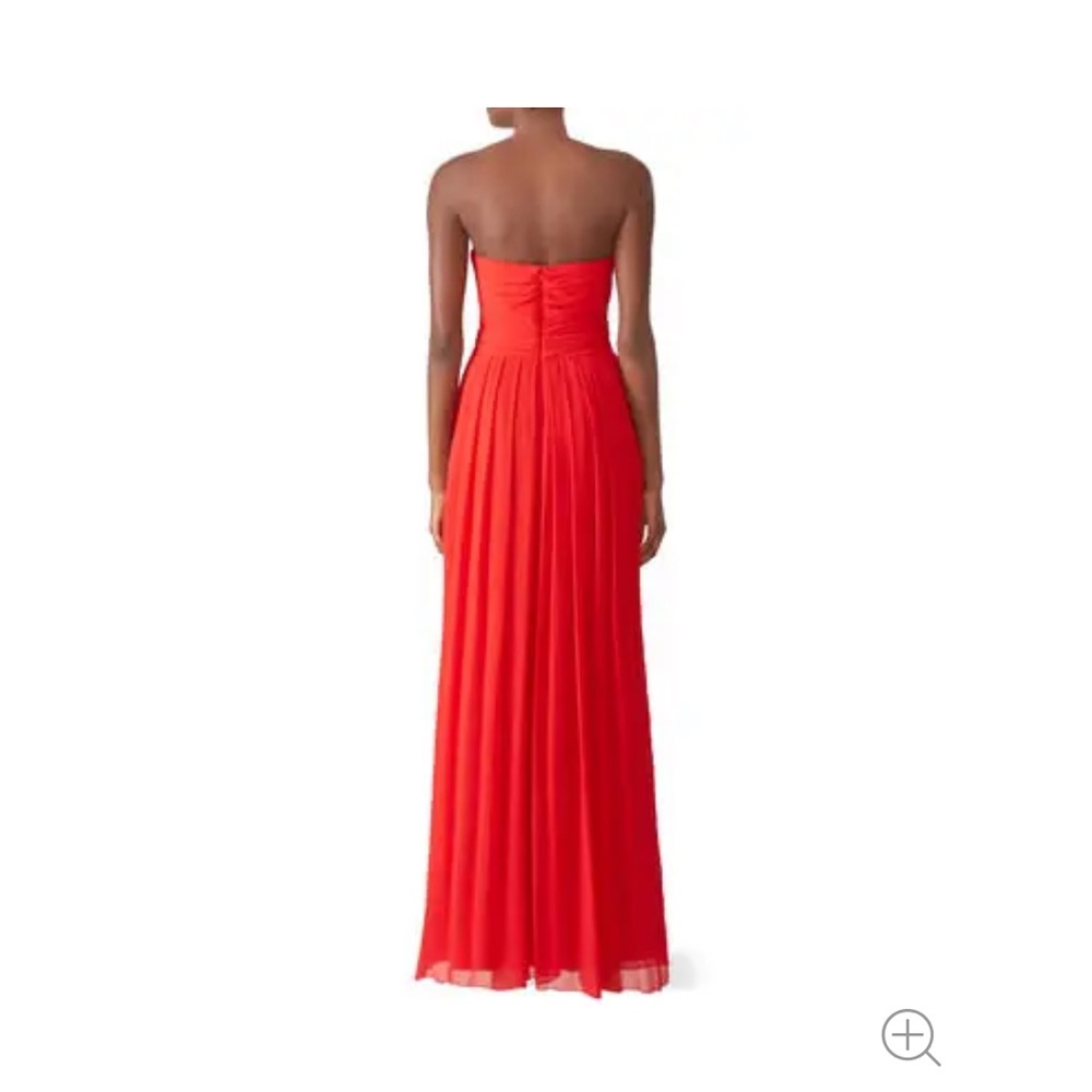 Badgley Mishka collection sz 2 red crepe strapless sweetheart gown - Picture 3 of 9
